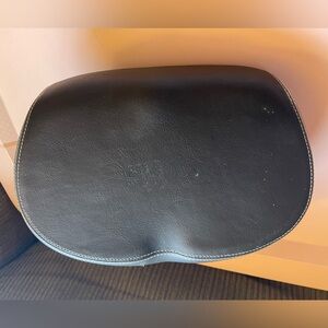 Schwinn Black Bicycle Seat White Stitching and Red Logo No Nose Wide Comfort